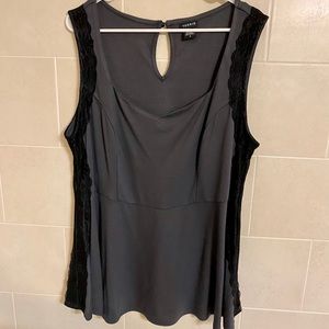 Torrid Lace Trim Peplum Tank Top